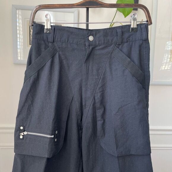 Vintage 80s 90s Gabrielle New York High Waist Taper Black Pants Zipper Details 2 - Picture 2 of 8